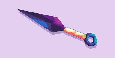 Sharp Kunai Renkli tasarım vektör çizimi wpap popart