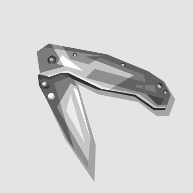 Siyah ve beyaz Katlanan Bıçak Renkli tasarım wpap popart vektör çizimi