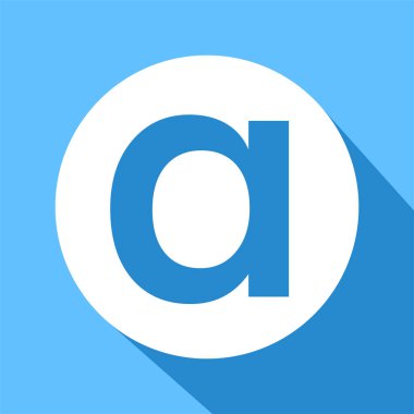 Harf A kombinasyon logosu, açık mavi arkaplan üzerinde uzun gölge biçimi vektör çizimi tasarımı