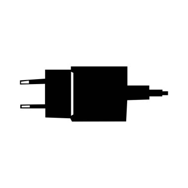 Black silhouette charger adapter illustration design, White background