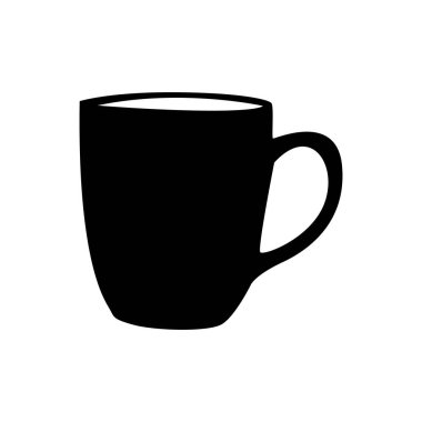 Illustration design Cup White Black silhouette, White background