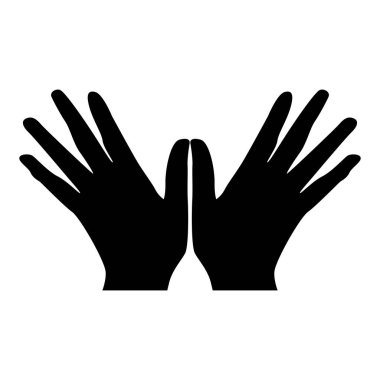 Black Hand silhouette illustration design, White background