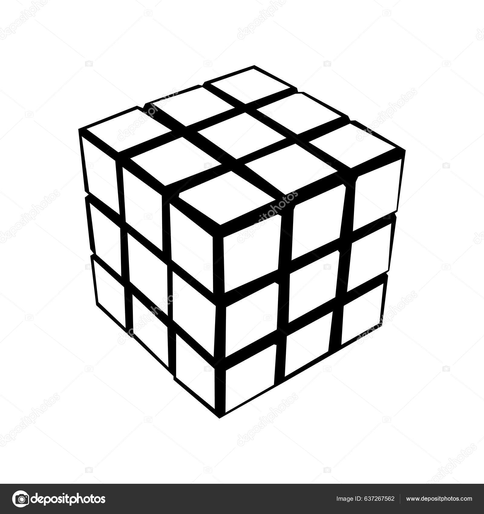 Cube Checkered White Background Vector Illustration Design Stock Vector ...