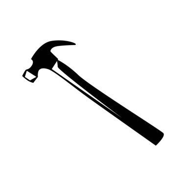 Hammer design silhouette illustration in black color on white background