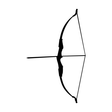 Bow arrow design silhouette illustration in black color on white background