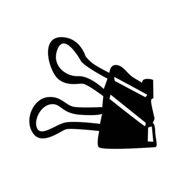 paperclip design silhouette illustration in black color on white background