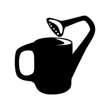 plant watering plant silhouette design illustration black color on white background