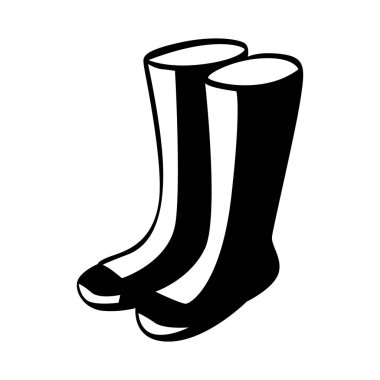 Farmers Shoes illustration design black color silhouette, white background