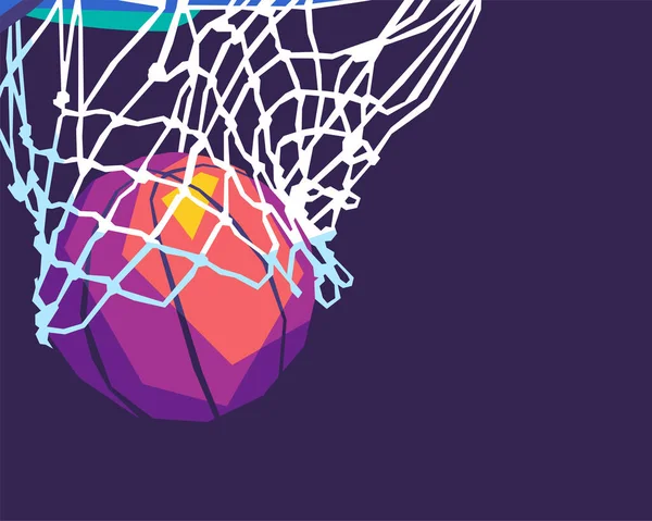 Basketball Ring Design Wpap Pop Art Illustration High Quality Posters — Διανυσματικό Αρχείο