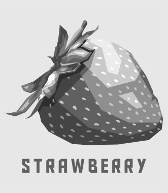 Grayscale strawberry Popart Design in WPAP Pop art Illustration High Quality.
