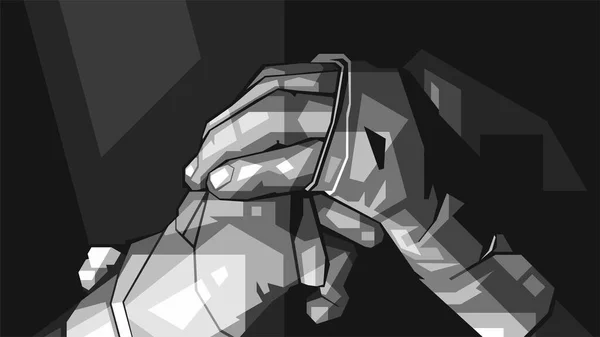 Black White Hands Skilled Boxer Wpap Design Vector Illustration Colorful — Διανυσματικό Αρχείο