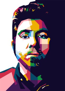 Colorful Singer illustration design, WPAP Popart style
