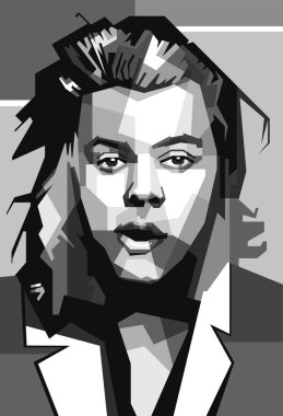 Black white color Harry Styles Design Wpap Popart illustration artwork