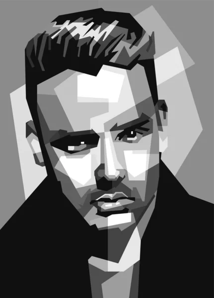 Siyah beyaz renk Liam Payne Tasarım Wpap Popart çizim