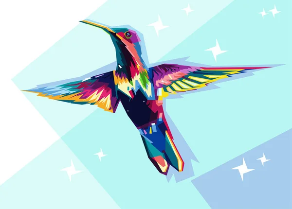 Illustration Design Colorful Bird Wpap Popart Vector Style — Stockvector