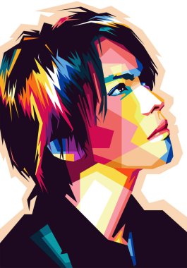 Famous Korean Artist Popart wpap illustration design on white background clipart