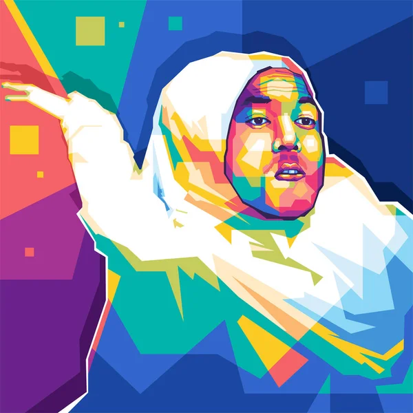 Person Hitting Funny Wpap Vector Popart Colorful Illustration Design Abstract — Stock Vector