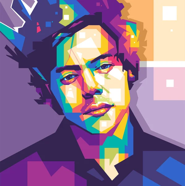 Personnel One Direction Design Coloré Vecteur Illustration Wpap Popart Avec — Image vectorielle