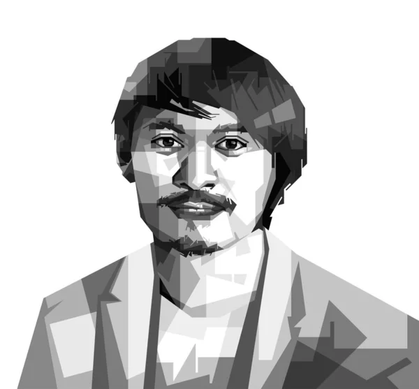 Gri ölçekli Yaratıcı Reklam Sanatçısı renkli wpap popart vektör çizimi beyaz arkaplan