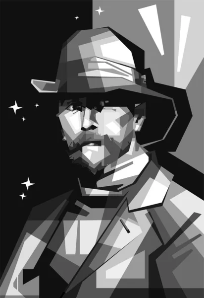 Stock vector Grayscale Royal soldier in popart wpap vector illustration design on white background