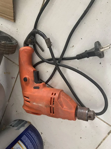 stock image Old electric drill without drill bit.