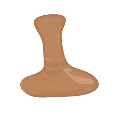 Tek bir kahverengi lekenin, pürüzsüz bir dokusu ve biçimlendirilmiş vazo ya da su birikintisine benzeyen eşsiz bir şekli var. Rengi tutarlı ve şekli basit ama ilgi çekici. Resim düz beyaz bir arkaplan üzerinde ayarlanır.