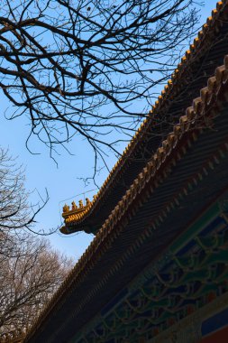 Xiao Mausoleums çarpıcı geleneksel mimari, bu tarihi mekanda, kültürü ve doğayı birleştiren açık bir gökyüzüne karşı parlıyor..