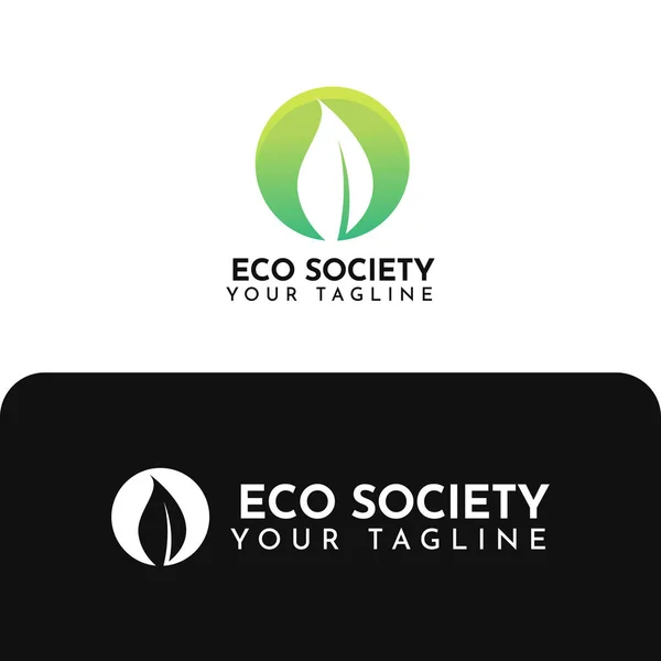 Eko Toplumu Logo Vektörü İllüstrasyonu