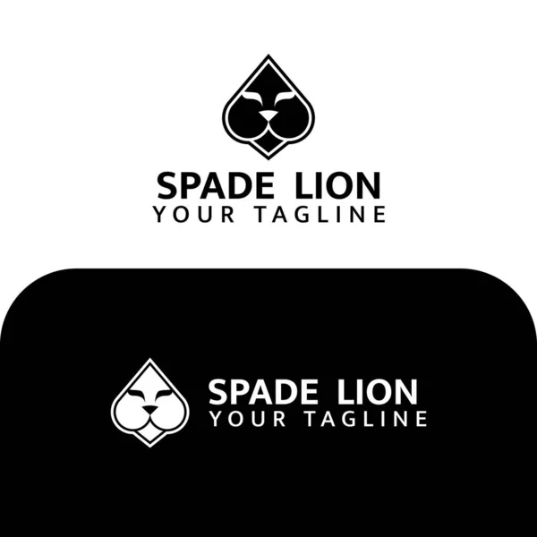 Spade Lion Logo Vektörü İllüstrasyonu