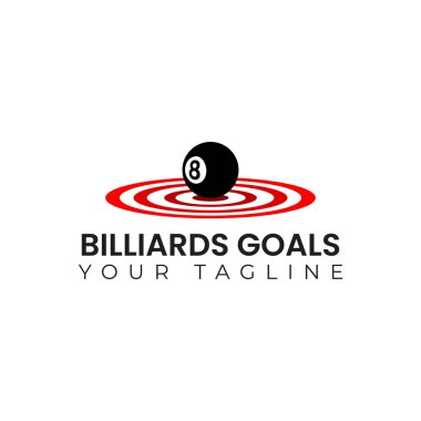 Bilardo Hedefleri Logo Vektörü İllüstrasyonu