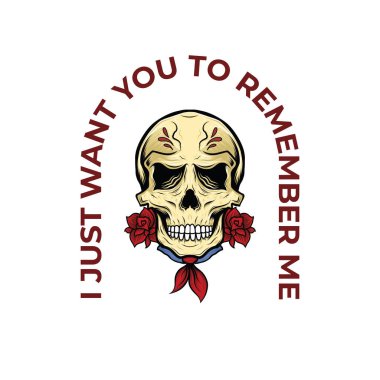 Kafatası ve gül tişörtü .