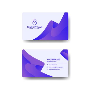 Wave Purple Gradient Business Card Vector illustration