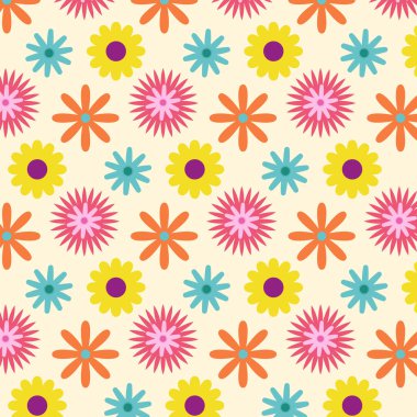 Seamless Pattern Flower Vector Illustration