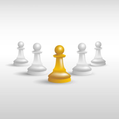 chess pawn figure stand out from the crowd