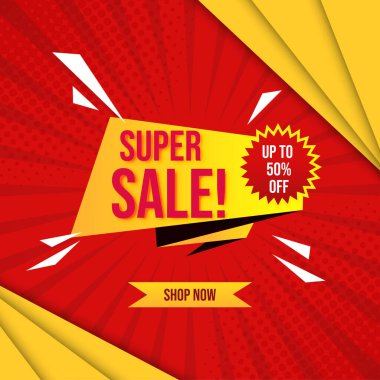 offer super sale shop now banner template 