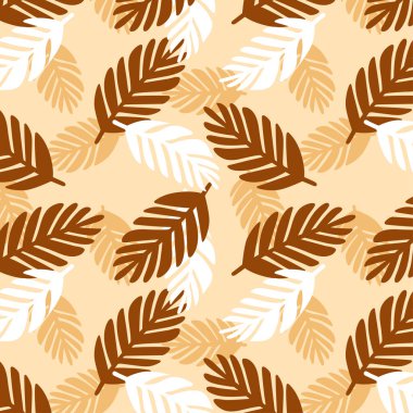 Modern Tarafsız Gölgelerde Kusursuz Palmiye Yaprakları Deseni