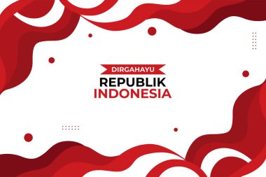 Kırmızı ve Beyaz Temalı Endonezya Bağımsızlık Günü Sancak Tasarımı