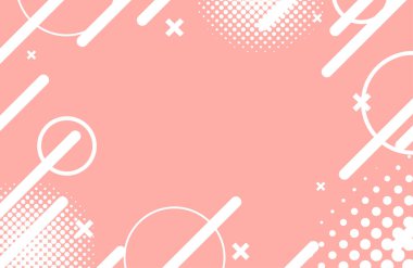 Geometrik Şekiller ve Yarıton Elementleri ile Soyut Pembe Arkaplan