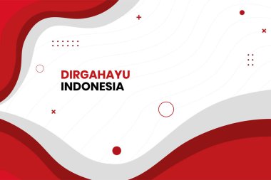 Kırmızı ve Beyaz Temalı Endonezya Bağımsızlık Günü Sancak Tasarımı