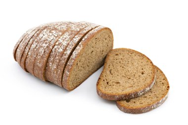 Beyaz arkaplanda toptan ekmek