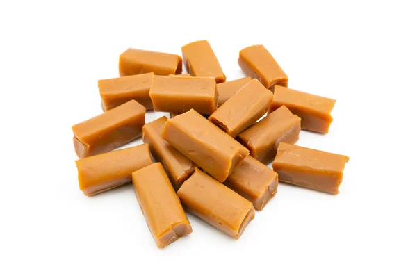 Karamelové Bonbóny Izolované Bílém Pozadí — Stock fotografie
