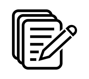 Beyaz arkaplan üzerindeki belge simgesi