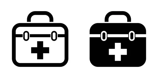 First Aid Kit Icon White Background — Stock Vector
