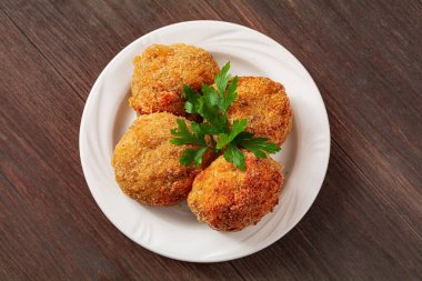 fish cutlets on a plate