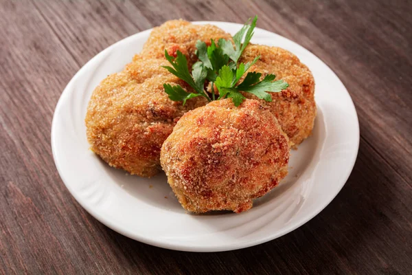 Fish Cutlets Plate — Stockfoto
