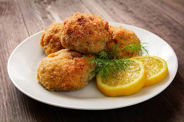 Fish Cutlets Plate — Stockfoto