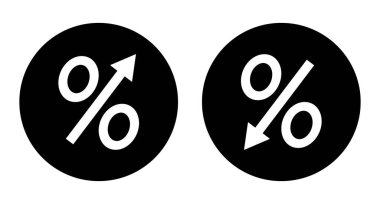 Yüzde aşağı ve yukarı simgesi
