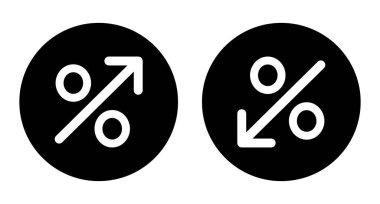 Yüzde aşağı ve yukarı simgesi