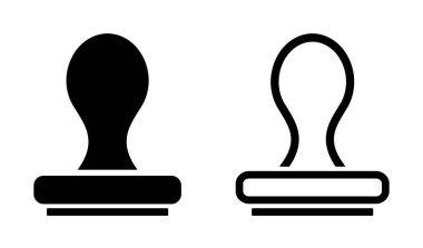 Beyaz arkaplanda kauçuk damga simgesi