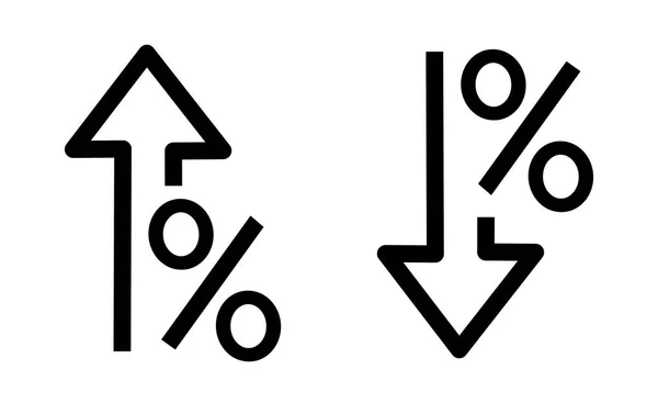 Pourcentage Vers Bas Haut Icône — Image vectorielle